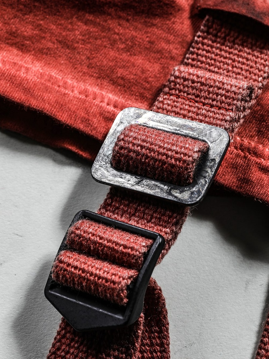 D.HYGEN 23SS Color development to enjoy different atmospheres  - ST101-0823S-Brick 30/- Soft Cotton Jersey Cold Dye Belt Adjustable T-Shirt Brick 2-004