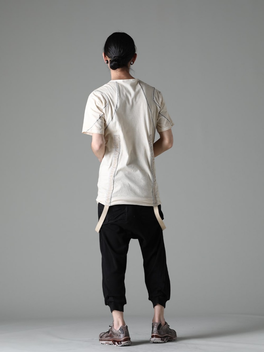D.HYGEN Boris Bidjan Saberi 11 by Boris Bidjan Saberi  23SS Enjoy a variety of styles and variations - ST101-0823S-Dusty-White 30/- Soft Cotton Jersey Cold Dye Belt Adjustable T-Shirt Dusty White P18.1 F0409C BAMBA5-11XS-Dirty Gray BAMBA5 11XS - Dirty Gray 3-006