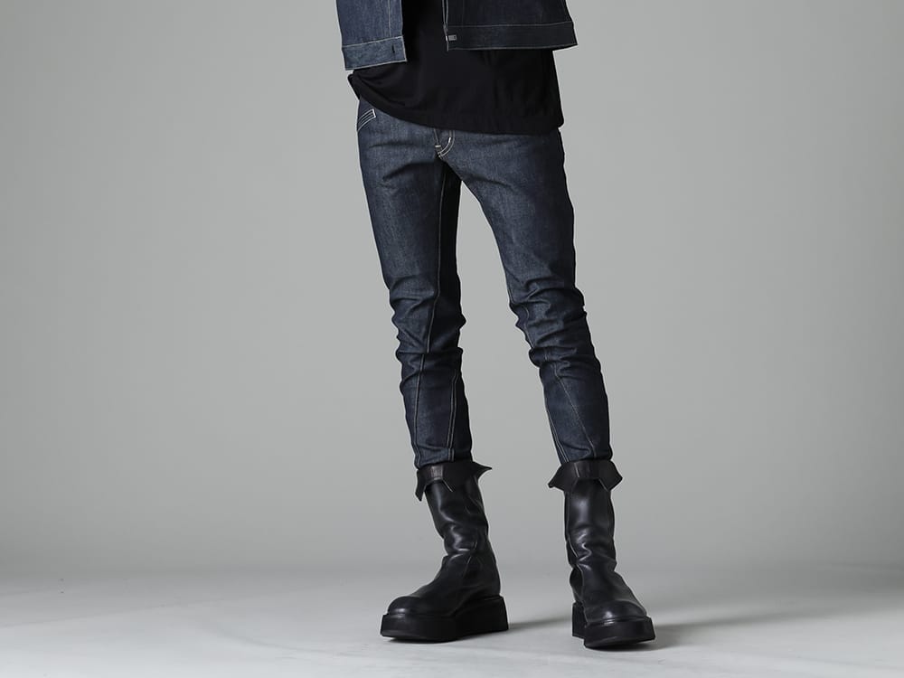 ザ ヴィリディアン / ユリウス 2023SS スリムシルエットのパンツで綺麗目な印象を - VI-3575-04-indigo(デニム スリム パンツ インディゴ) 817FWM2(カウレザー アーバンロングブーツ) - 3-001