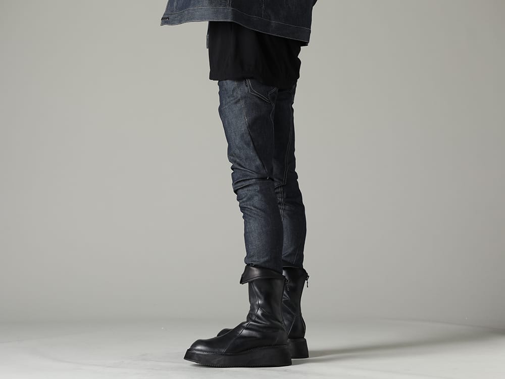 ザ ヴィリディアン / ユリウス 2023SS スリムシルエットのパンツで綺麗目な印象を - VI-3575-04-indigo(デニム スリム パンツ インディゴ) 817FWM2(カウレザー アーバンロングブーツ) - 3-002