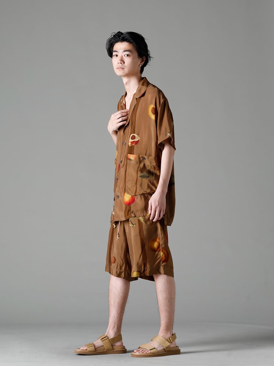 UMA WANG 2023SS Light setup for the hot season - UM1507-Mustard TERRY TOP Mustard - UM3531-Musterd PALLOR PANTS Musterd - US9561-Tan Mens Sandal Tan 1-002