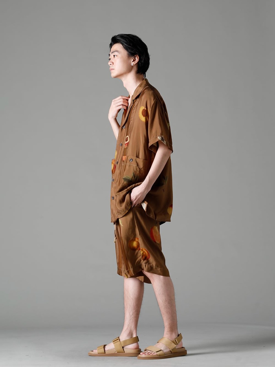 UMA WANG 2023SS Light setup for the hot season - UM1507-Mustard TERRY TOP Mustard - UM3531-Musterd PALLOR PANTS Musterd - US9561-Tan Mens Sandal Tan 1-003