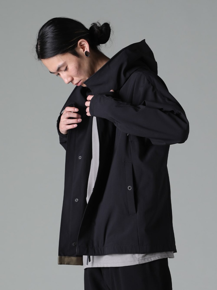 DEVOA  23SS ベーシックな組み合わせにも違和感なくミックスできるポイントを抑えたデザイン  - FJK-SDXF Hooded Jacket Schoeller-Dynamic CSC-SSB3-Mud-Gray Printed Long Sleeve Cotton Stretch Jersey Mud Gray Mud Gray 2-002