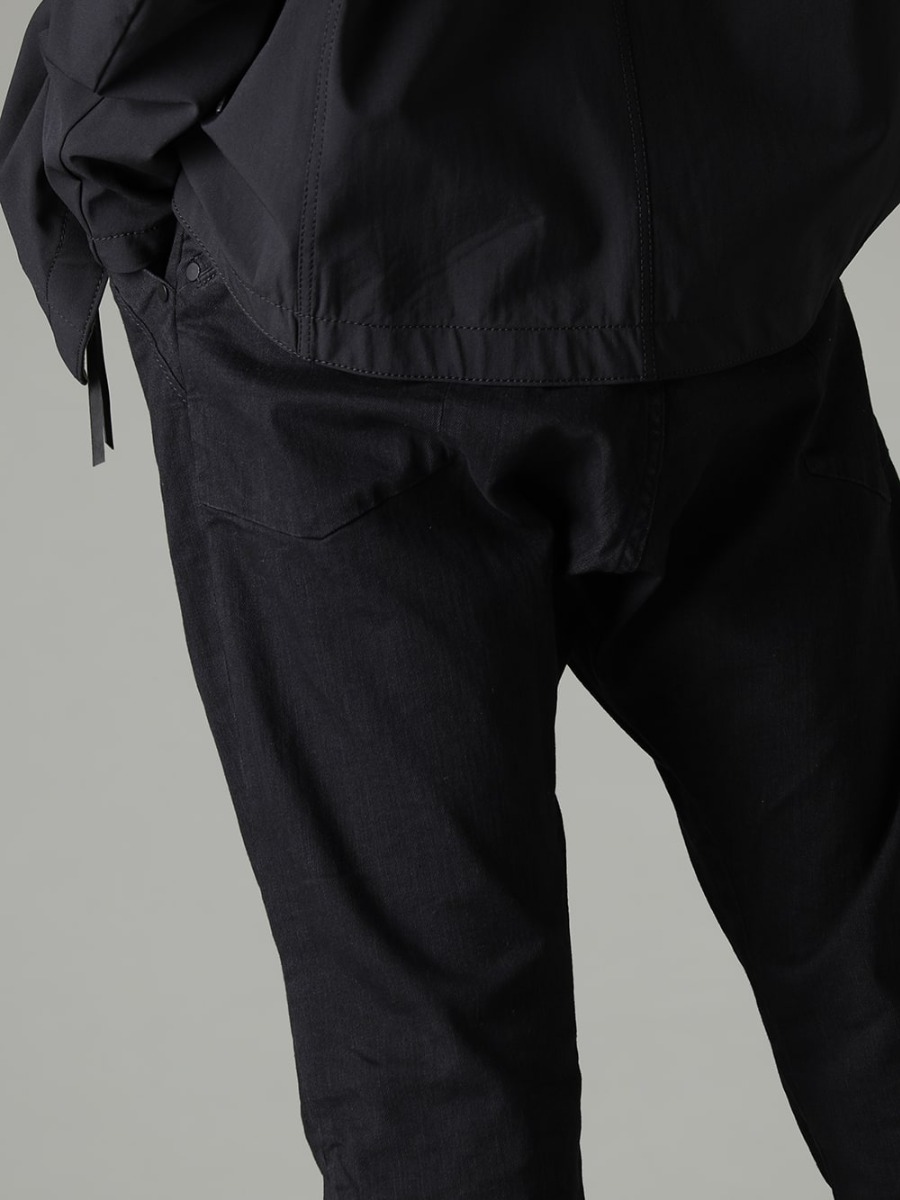 DEVOA 23SS すっきりとした見た目に少しだけ脱力感を - PTA-STDS-Black Slim Pants 9oz Stretch Denim 3-005