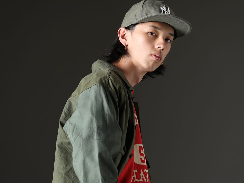 ink / NVCLEAR 2023SS - Vintage-inspired items create cozy vibes - ink23-02-Denim-M-1(Fire EMB jacket Denim - M) NV_002-Vintage-Green(NV LOGO FR ARMY COTTON CAP VINTAGE GREEN) - 2-005