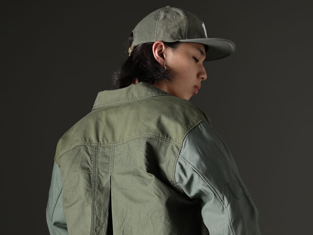 ink / NVCLEAR 2023SS - Vintage-inspired items create cozy vibes - ink23-02-Denim-M-1(Fire EMB jacket Denim - M) NV_002-Vintage-Green(NV LOGO FR ARMY COTTON CAP VINTAGE GREEN) - 2-007
