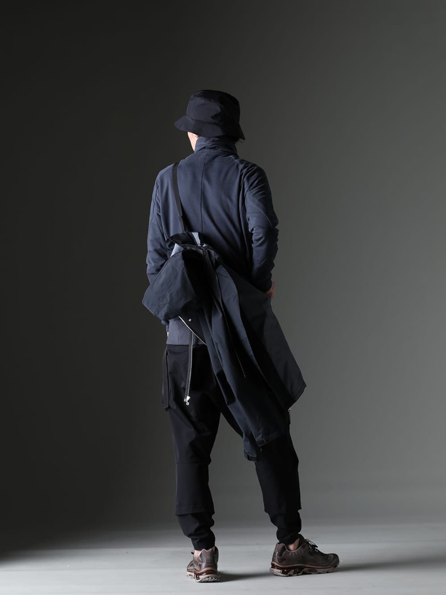 ACRONYM / DEVOA / 11 by Boris Bidjan Saberi 2023SS - The best tech style specializing in function - J68-GT(Rider Jacket) FJF-AGMH-Blue-Gray(Hight neck pullover cotton jersey Blue Gray) FC3-WS(Field Cover Hat) P23Q-DS(Wide Drawcord Trousers) BAMBA5-11XS-Dirty Gray(BAMBA5 11XS - Dirty Gray) - 1-006