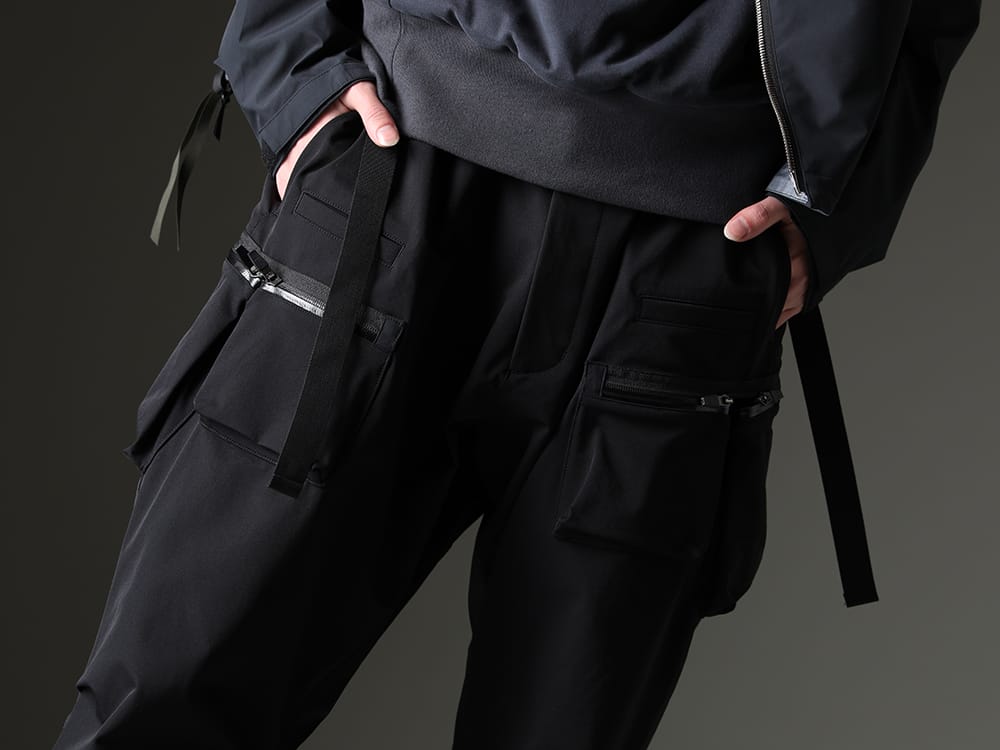 ACRONYM 2023SS Functional pants with the brand's signature silhouette - P23Q-DS(Wide Drawcord Trousers) - 3-005