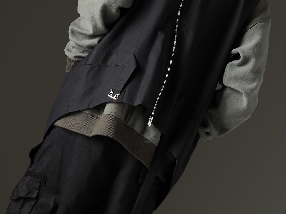 TAKAHIROMIYASHITATheSoloist. / ink 2023SS - The vest is designed so that it can be worn with the front and back interchanged. - sj.0006bSS23(new two-way zip reverse odd vest.(solid)) ink23-04-Khaki(Military Reverse Sweat Khaki) - 2-008