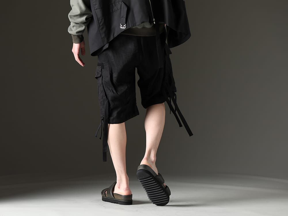 masnada / GUIDI 2023SS Shorts and sandals for a cool lower body - M3058(Drawstring Hem Bermudas) BRK03(Rubber Sole Sandal - Calf Full Grain - BRK03) - 3-003