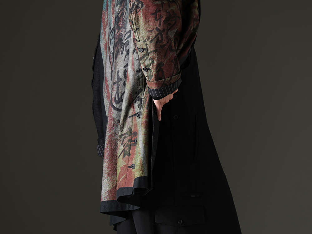 Yohji Yamamoto A highly collectible dark jacket - HZ-J31-814(Denim Print + Seperate Fabric Jacket) - 2-010