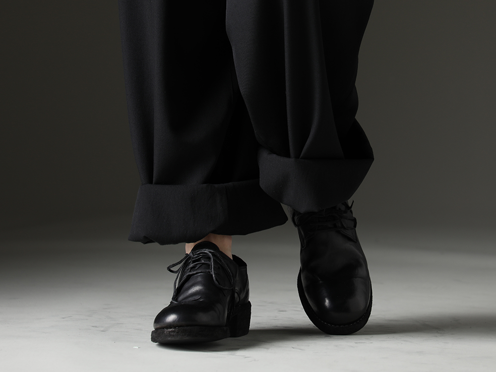 GUIDI The overalls are made of a classic fabric, and the derby shoes have a traditional feel. - 792Z(Classic Derby Shoes Double Sole - Horse Full Grain Leather) - 3-007