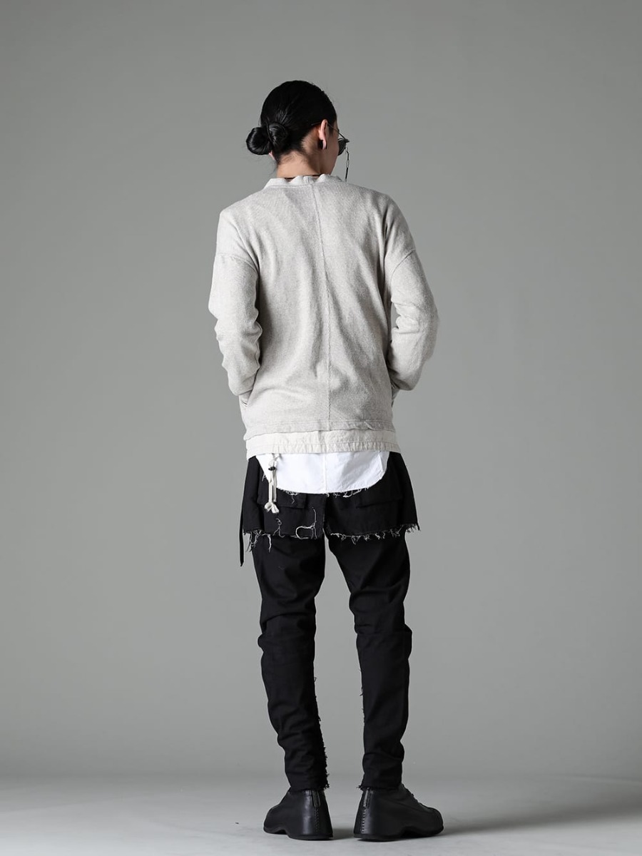 The Viridi-anne 2023SS Styling Refined Spring Cardigan Style for Adults - VI-3600-01-Gray-Beige - Linen/Cotton Jersey Cardigan Gray Beige - N10-White - Docking Tunic White - N8 - Atelier Pants 4TH - VI-3554-09 - Inheel Boots 1-003