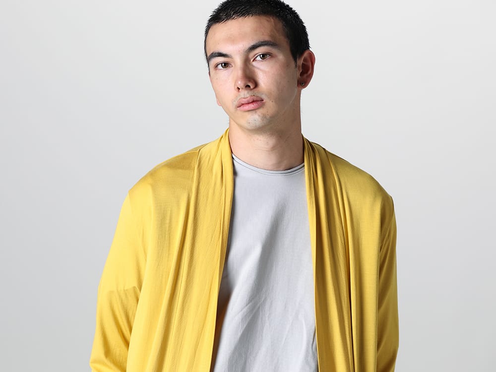 RIPVANWINKLE - リップヴァンウインクル 2023SS 復刻モチーフのソリッドジャージーカーデはニューカラーにマスタードがラインアップ！  - RW-502-Mustard - ソリッド ジャージー カーデ マスタード - RW-547-L.Gray×Shark - ドルマンT ライトグレー × シャーク 2-004