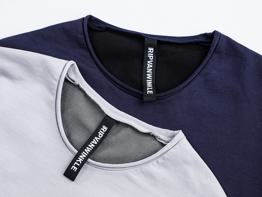 RIPVANWINKLE 2023SS Styling Note the design with a vista tag on the hem! - RW-547-L.Gray×Shark - Dolman-T L.Gray×Shark - RW-547-Navy×Black - Dolman-T Navy×Black 1-002