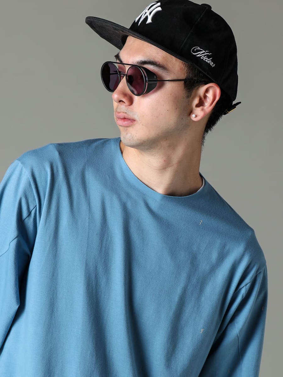 DEVOA BORIS BIDJAN SABERI NVCLEAR 23SS Focus on accessories essential for summer styling - CSC-SSB1-Fade-Blue-Printed Short Sleeve Cotton Stretch Jersey Faded Blue - P10.2-ST-FTO00002-P10.2 ST FTO00002 - FRAME1-1-frame1.1 - NV_002-Black-Dye-NVLogo Front Army Cotton Cap Black Dye 2-002