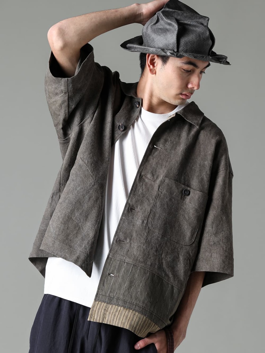 ZIGGY CHEN(ジギーチェン) 23SS(春夏) どことなく東洋のテイストと風情を感じさせる一品  - 0M2310917-オーバーサイズ ショートスリーブ ワーカージャケット - NU-1677-OffWhite-スリーブレス バックプリント Tシャツ オフホワイト - co22fwcws010-ostrich-Burgundy-CWS デ フォーマーバッグ オーストリッチ バーガンディ - SHPK007-grey-ヴィンテージ パリバンタル ストローハット グレー 2-001