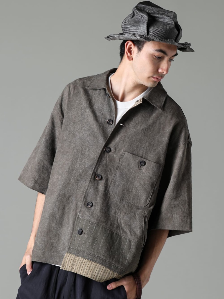 ZIGGY CHEN(ジギーチェン) 23SS(春夏) どことなく東洋のテイストと風情を感じさせる一品  - 0M2310917-オーバーサイズ ショートスリーブ ワーカージャケット - NU-1677-OffWhite-スリーブレス バックプリント Tシャツ オフホワイト - co22fwcws010-ostrich-Burgundy-CWS デ フォーマーバッグ オーストリッチ バーガンディ - SHPK007-grey-ヴィンテージ パリバンタル ストローハット グレー 2-006