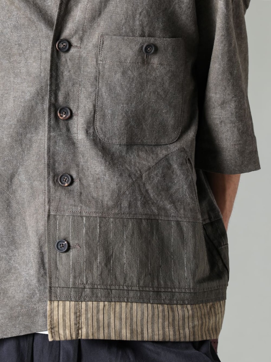 ZIGGY CHEN(ジギーチェン) 23SS(春夏) どことなく東洋のテイストと風情を感じさせる一品  - 0M2310917-オーバーサイズ ショートスリーブ ワーカージャケット - NU-1677-OffWhite-スリーブレス バックプリント Tシャツ オフホワイト - co22fwcws010-ostrich-Burgundy-CWS デ フォーマーバッグ オーストリッチ バーガンディ - SHPK007-grey-ヴィンテージ パリバンタル ストローハット グレー 2-008