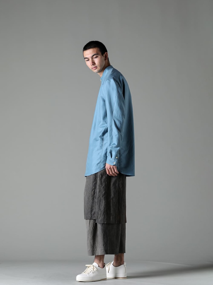 DEVOA ZIGGY CHEN FEIT 23SS styling Relaxed pale tone style  - SHN-ESCM-Shirt Cotton/silk - 0M2310520-Pleated Wide Trousers - FEIT-Hand-Sewn-Low-FEIT Hand-Sawn Low-3 1-002
