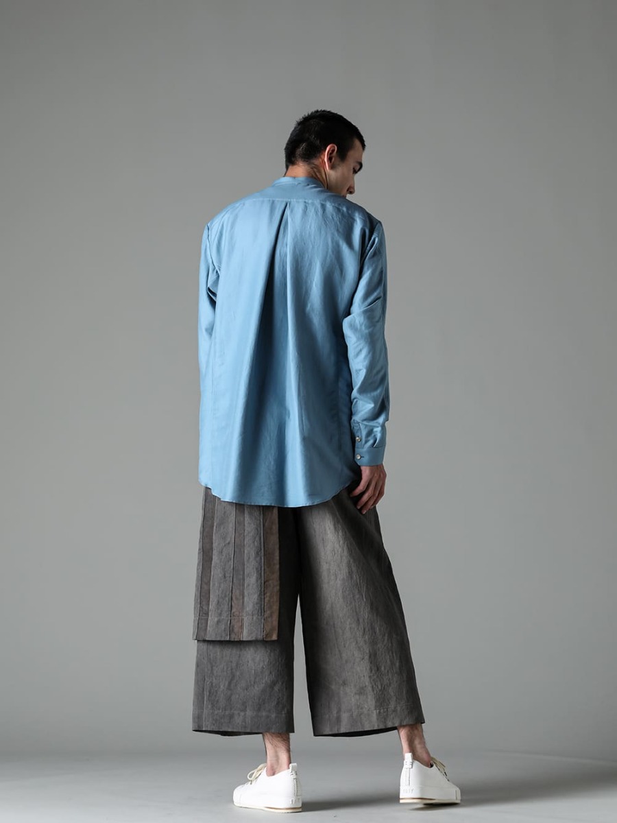 DEVOA ZIGGY CHEN FEIT 23SS styling Relaxed pale tone style  - SHN-ESCM-Shirt Cotton/silk - 0M2310520-Pleated Wide Trousers - FEIT-Hand-Sewn-Low-FEIT Hand-Sawn Low-3 1-003