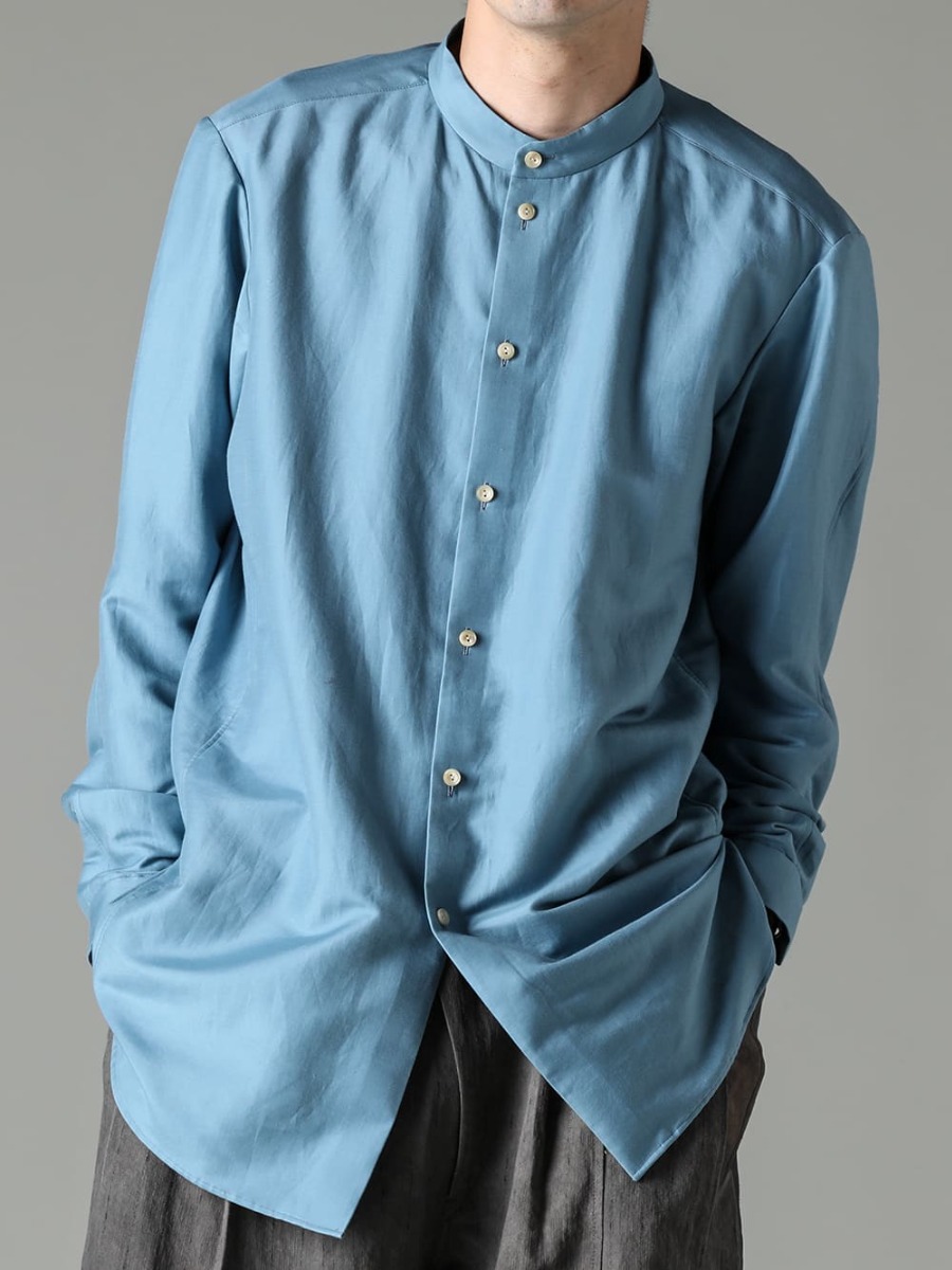 DEVOA 23SS DEVOA's Mao collar shirt with bright colors and elegant fabric  - SHN-ESCM-Shirt Cotton/silk 2-001