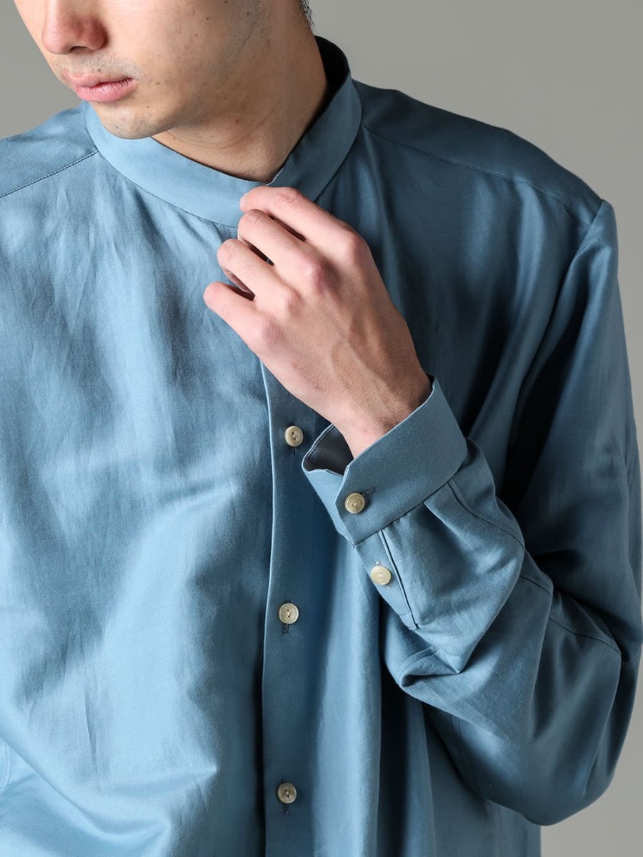 DEVOA 23SS DEVOA's Mao collar shirt with bright colors and elegant fabric  - SHN-ESCM-Shirt Cotton/silk 2-002