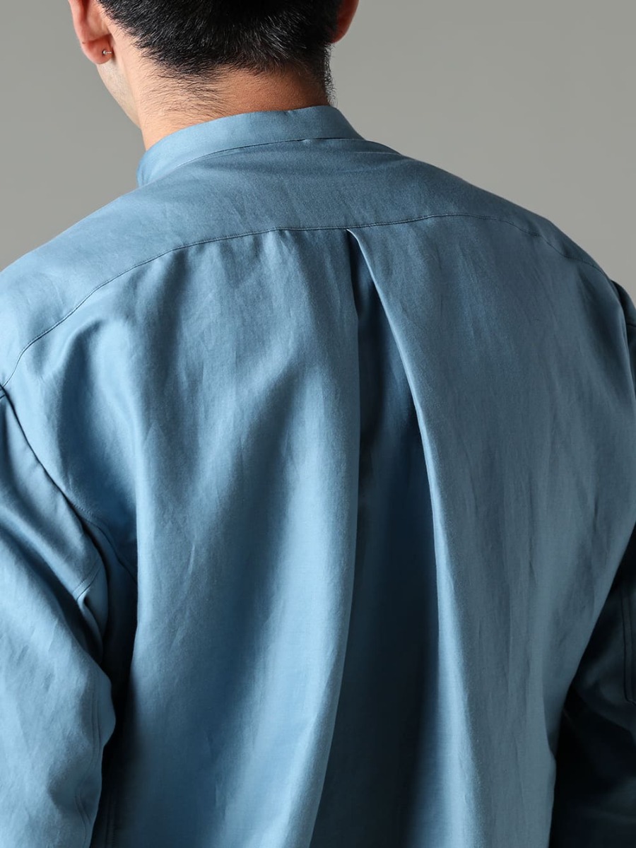 DEVOA 23SS DEVOA's Mao collar shirt with bright colors and elegant fabric  - SHN-ESCM-Shirt Cotton/silk 2-004