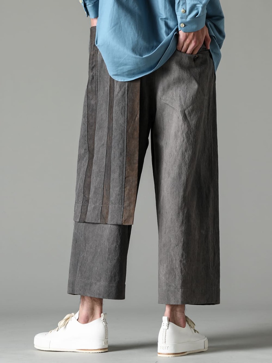 DEVOA ZIGGY CHEN FEIT23SS The expressive Panama fabric created by double-dye and mixed weave - 0M2310520-Pleated Wide Trousers - FEIT-Hand-Sewn-Low-FEIT Hand-Sawn Low 3-003