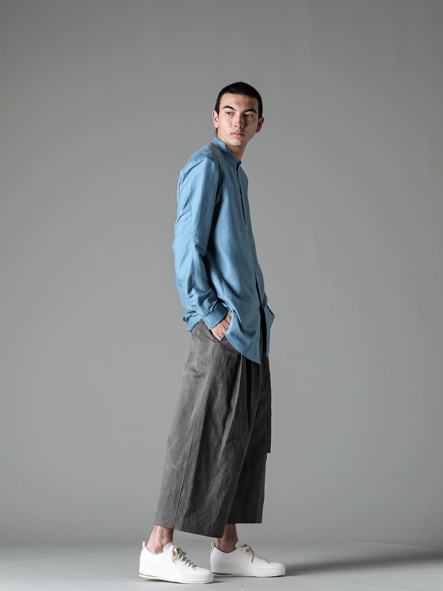 DEVOA ZIGGY CHEN FEIT 23SS The expressive Panama fabric created by double-dye and mixed weave - SHN-ESCM-Shirt Cotton/silk - 0M2310520-Pleated Wide Trousers - FEIT-Hand-Sewn-Low-FEIT Hand-Sawn Low 3-008