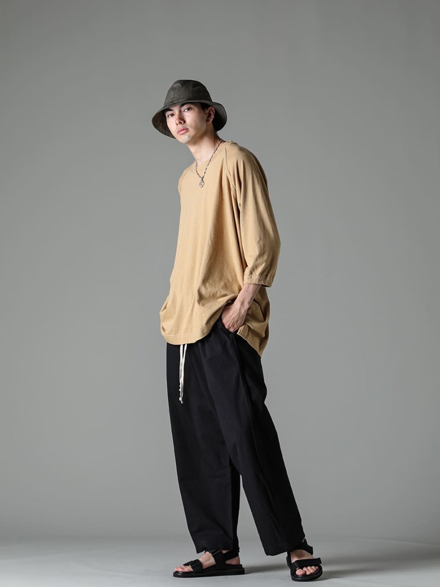 O PROJECT 23SS (Spring/Summer) The popular jogging pants are also available in the 23AW collection, so check it out - O15TS2-YELLOW-BEIGE-cropped sleeve tee cotton hemp jersey yellow beige - O15TR4-BLACK-jogging trousers water -Reperent Dense Cross Black - US9561-Black-Men's Sandals Black - 015HAT1-DK-GREY-Fisher Men's Hat Dark Gray Fine Canvas - GP3-GP3 - Cross Pendant - GN1-50-GN1-50 - Handmade Chain Necklace 50cm3-006