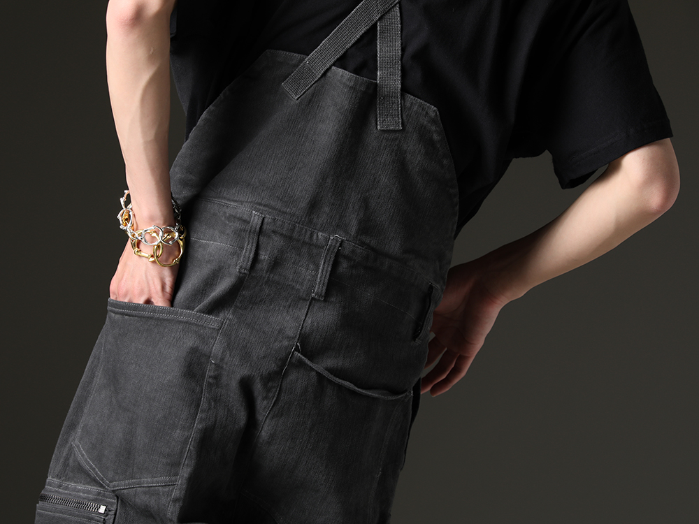 D.HYGEN - D.HYGEN overalls have a strong presence. - ST107-1423S-Charcoal(Hyper Stretch Cotton Denim Cargo Overalls Charcoal) - 3-008