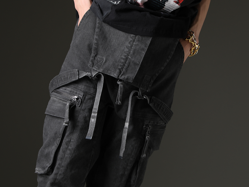 D.HYGEN - D.HYGEN overalls have a strong presence. - ST107-1423S-Charcoal(Hyper Stretch Cotton Denim Cargo Overalls Charcoal) - 3-012