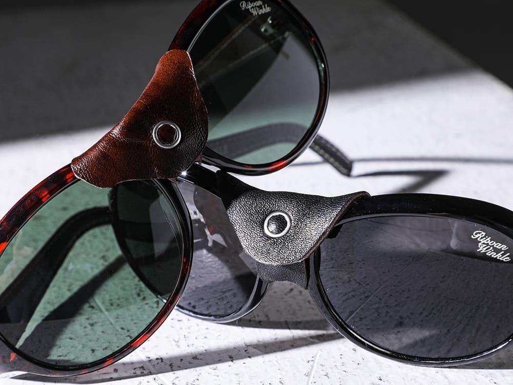 RIPVANWINKLE 2023SS Simple yet timeless with lens colors in black and tortoiseshell  - Sunglasses feature luxurious leather temples and large shapes. - RW-553-Bekkou - Anatolia Bekkou - RW-553-Black - Anatolia Black 2-001