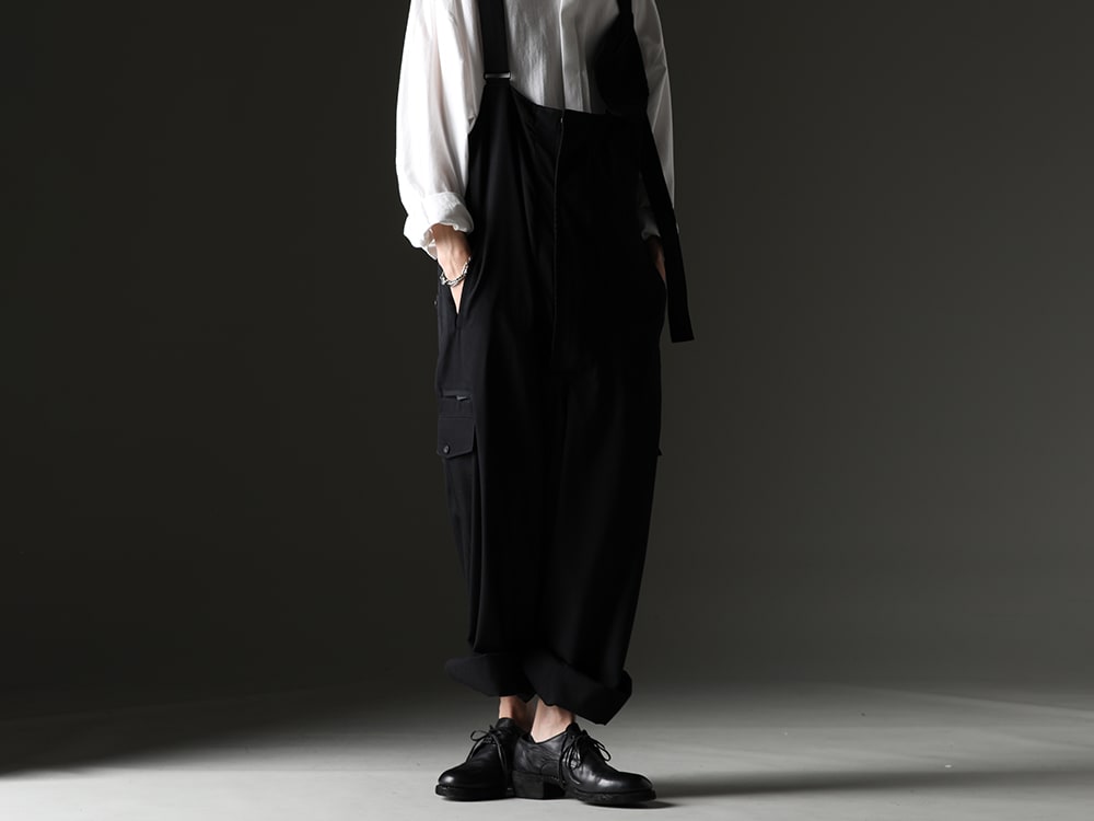 Yohji Yamamoto / GUIDI - Yohji Yamamoto's overall design, created - HZ-D06-100(Changing Suspender Overalls) 792Z(Classic Derby Shoes Double Sole - Horse Full Grain Leather) - 3-001