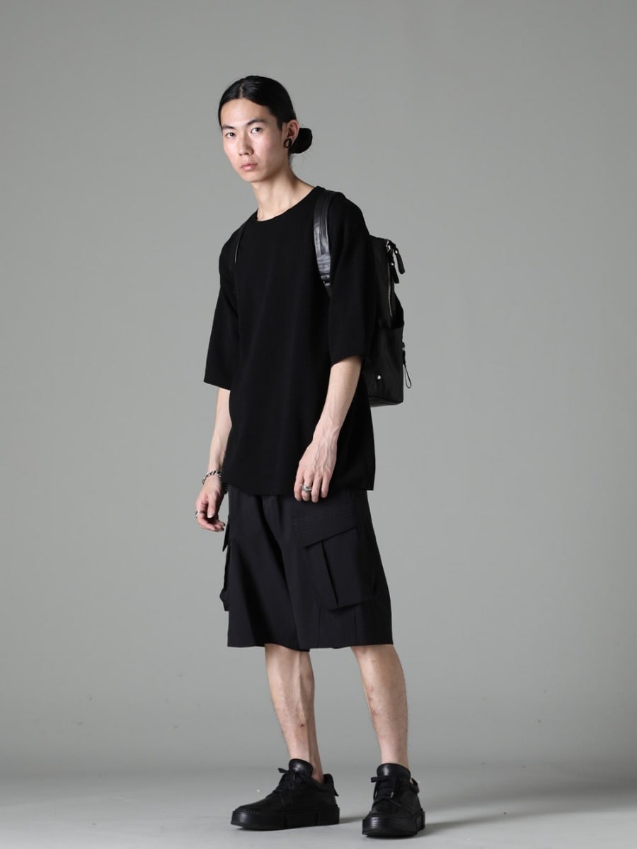 DEVOA GUIDI cornelian taurus WERKSTATT:MÜNCHEN 23SS Versatile Seasonal Styling for Shorts - KTS-CSL1-Black Knit Short Sleeve Cotton/Silk/Linen Black PTI-SDDH Cargo short pants schoeller-dynamic GJ02-BLKT Lace-up boots - Horse full grain leather - GJ02 co15sstr050-cow-black Tower Rack Cow Mineral Black M1188 4 Ring Combination Facet M2595 Bracelet Ring Junction M1250 Ring Combination Memories 3-005