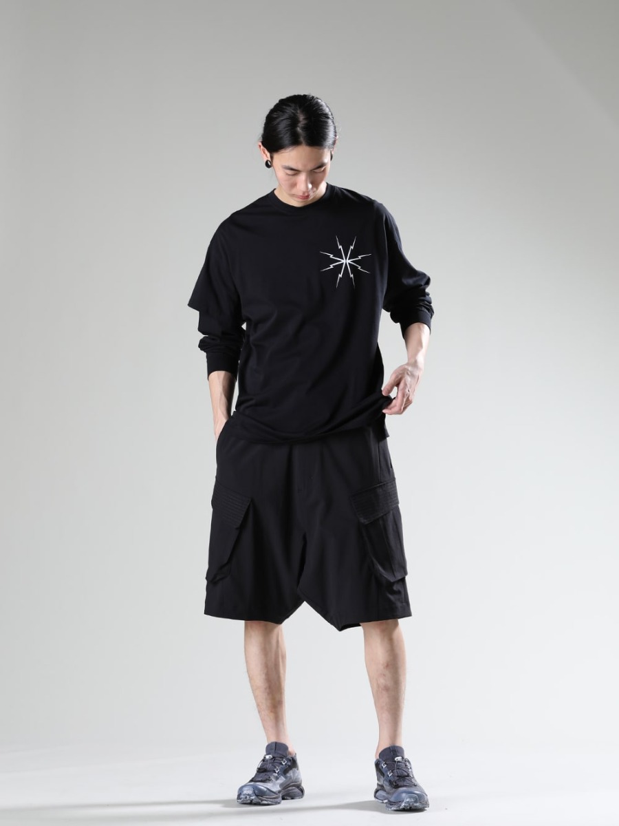 DEVOA 11 by Boris Bidjan Saberi ACRONYM 23SS Versatile Seasonal Styling for Shorts - S29-PR-C long sleeve T-shirt PTI-SDDH Cargo short pants schoeller-dynamic BAMBA5-11XS-Black-Dye BAMBA5 11XS - Black Dye 3-001