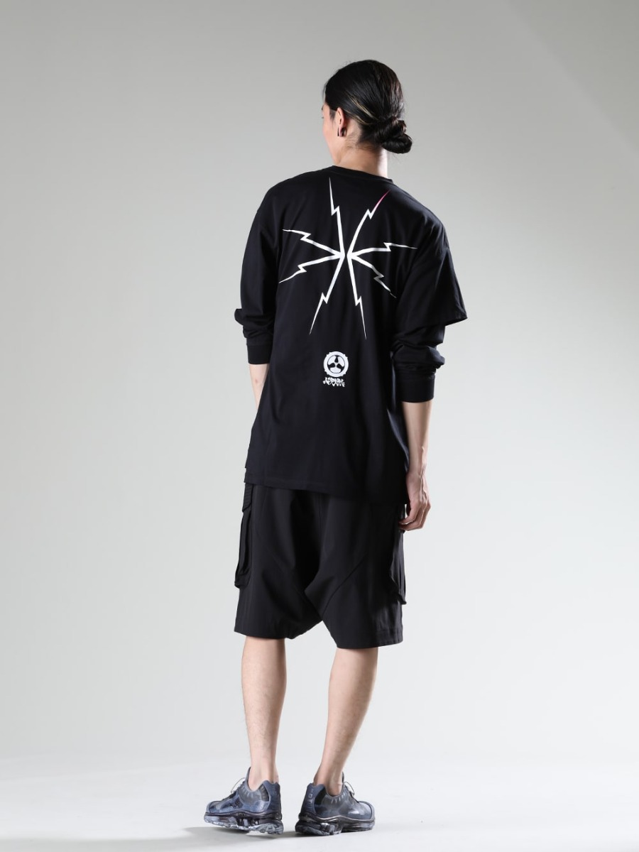 DEVOA(デヴォア) 11 by Boris Bidjan Saberi (イレブン バイ ボリス ビジャン サベリ) ACRONYM (アクロニウム) 23SS(春夏) ショートパンツの季節ごとのスタイリング - S29-PR-C ロングスリーブTシャツ PTI-SDDH カーゴ ショートパンツ シェラー ダイナミック BAMBA5-11XS-Black-Dye バンバ5 - 11XS - ブラックダイ 3-003