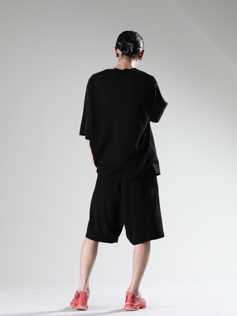 DEVOA 11 by Boris Bidjan Saberi 23SS Styling Samples - KTS-CSL1-Black Knit Short Sleeve Cotton / Silk / Linen Black PTN-SPDH Short pants Matt Polyester ST BAMBA5 11XS WH/WH/VA-ROSE Bamba 5 11XS WH/WH/VA Rose 3-003