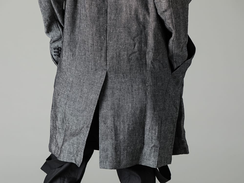 RIPVANWINKLE 2022SS The top black, which looks like a mix of gray and black, is the key point.  - RW-429 - Heavy Linen Solid Coat 2-007