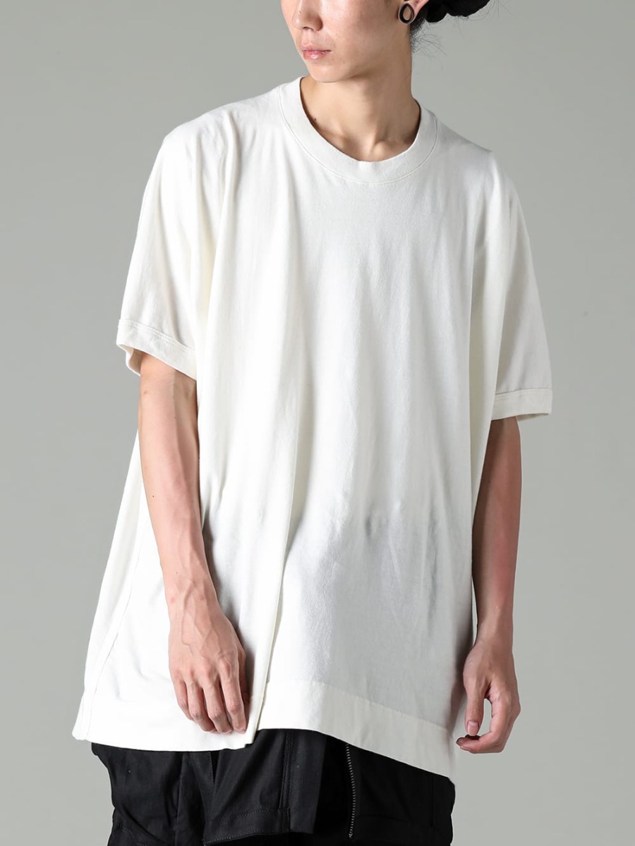 O PROJECT 2023SS The top black, which looks like a mix of gray and black, is the key point. - O15TS1-KINARI - SS TEE Cotton Hemp Jersey KINARI 2-008