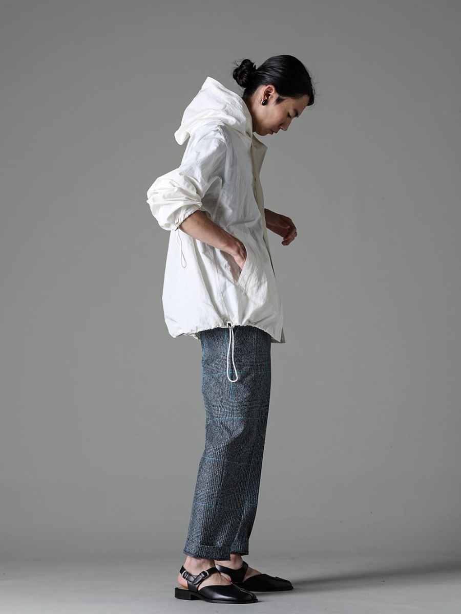 IRENISA 2023SS STYLING IRENISA water-repellent light outer style is safe even in the rainy season! - IH-23SS-J017-CS-White - Rain Parka White - IH-23SS-P019-MS - No Tuck Straight Pants（Jacquard）- S57WP0082 - Tabi Sandals 1-002