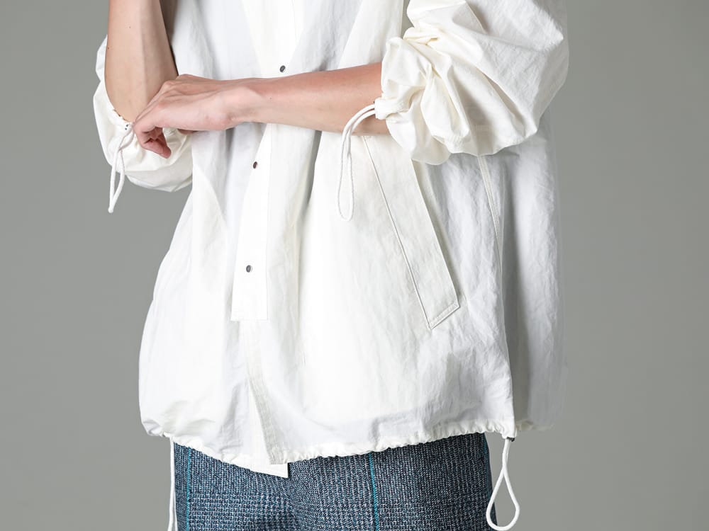 IRENISA 2023SS The light, shirt-like comfort is the point! A convenient outerwear with a freely adjustable silhouette!  - IH-23SS-J017-CS-White - Rain Parka White 2-004