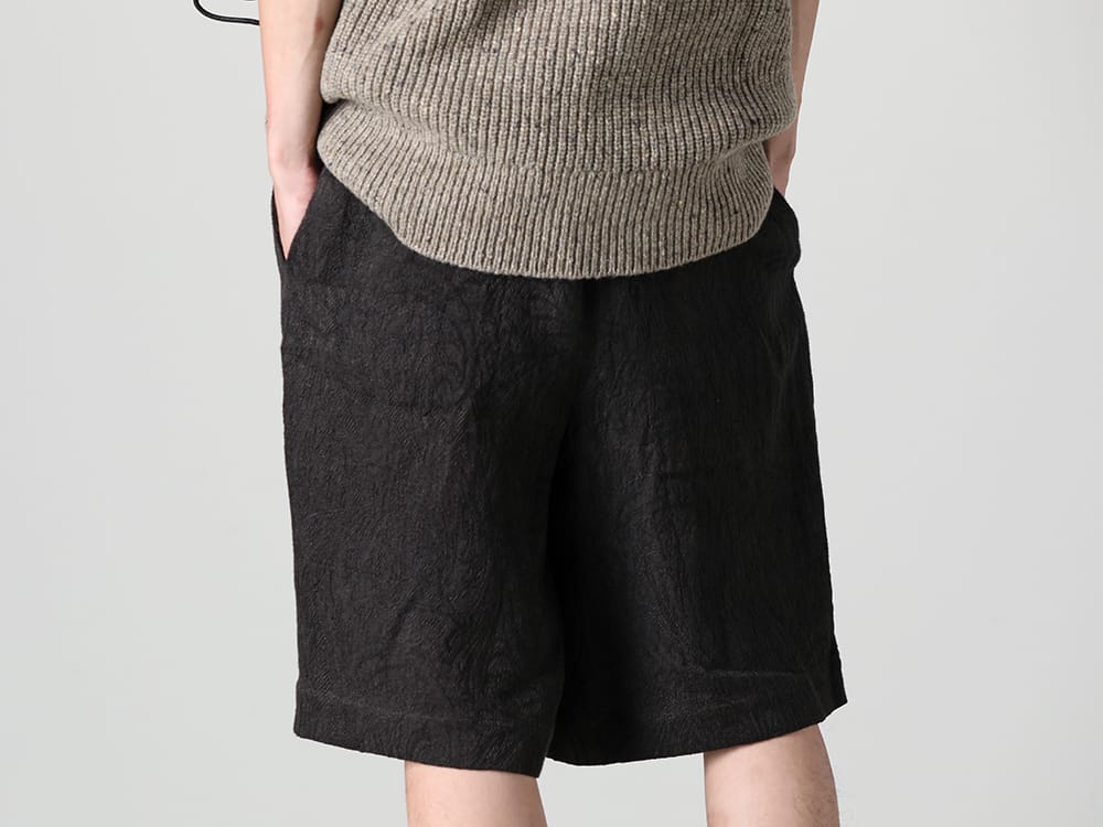 IRENISA 2023SS Comfortable Linen Wide Shorts for Hot Summer Days! - IH-23SS-P020-TK-Dark-Brown - Two Tucks Wide Shorts Dark Brown Dark Brown 3-004