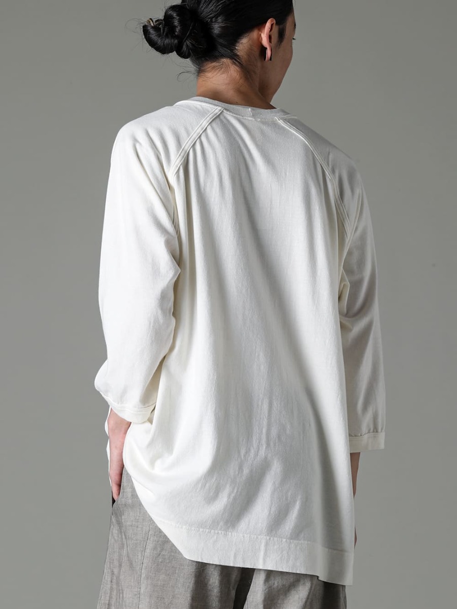 O PROJECT 23SS Natural color and 3/4 sleeve design for a gentle impression  - O15TS2-KINARI-3/4 SLEEVE TEE Cotton Hemp Jersey KINARI 2-004