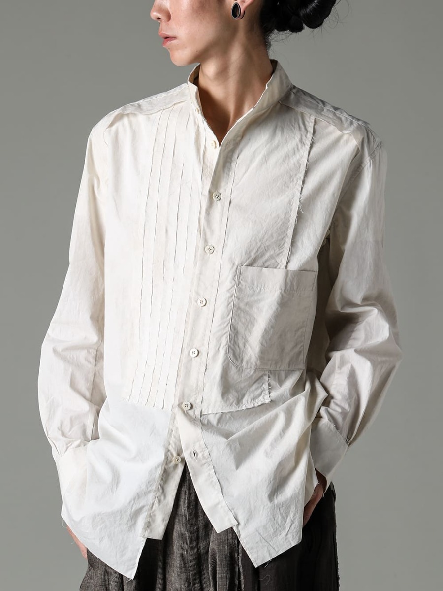 ZIGGY CHEN 23SS Texture and design with attention to detail  - 0M2310709-Mandarin Collar Hybrid Dress Shirt 2-001