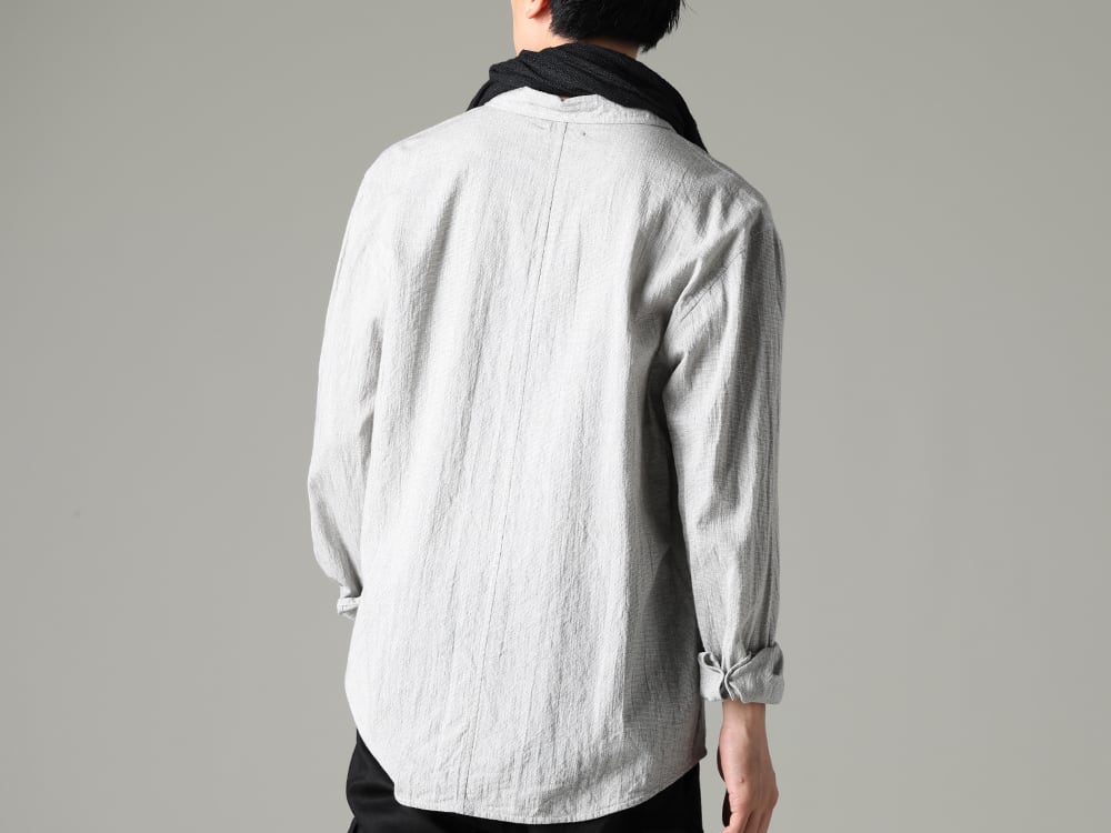 NOUSAN(ノウザン) 23SS(春夏) 日本の伝統的素材、和紙を使用した味わい深いシャツ  - center seam shirt センターシームシャツ 2-004