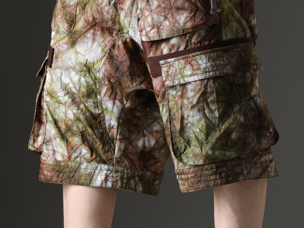 D.HYGEN - Short pants produced by the all-over pattern design that attracts the eye. - ST107-1223S-Stream-Sand(Uneven Dyed Nylon Ox Cargo Shorts Stream Sand) - 3-005