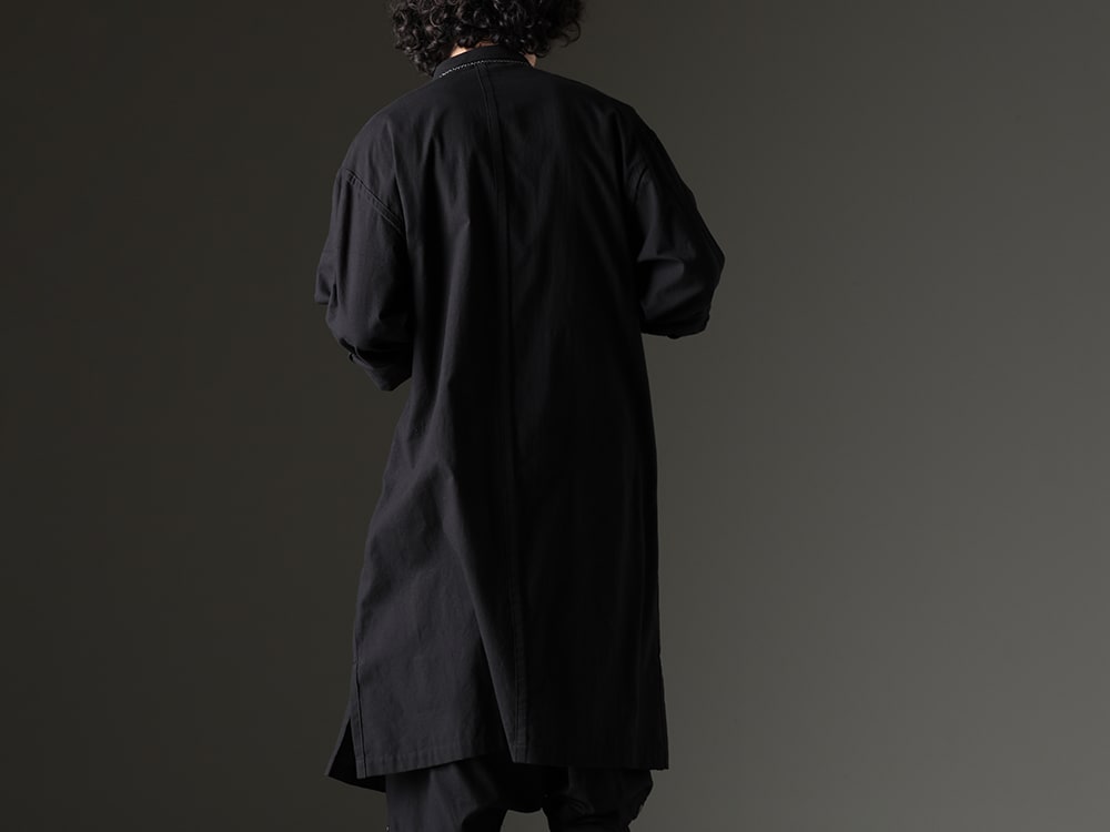 Yohji Yamamoto - Shirt coat with a warm and oversized fabric - HZ-B74-047-Black(Shirt Coat Front Margin Black) - 2-003