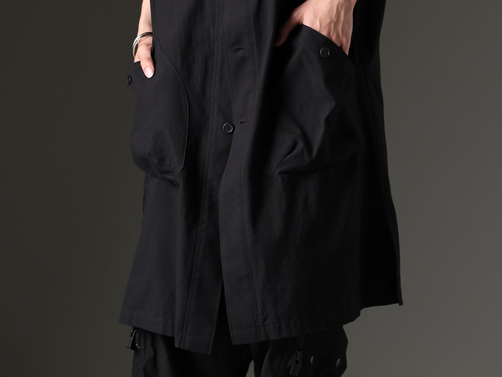 Yohji Yamamoto - Shirt coat with a warm and oversized fabric - HZ-B74-047-Black(Shirt Coat Front Margin Black) - 2-006